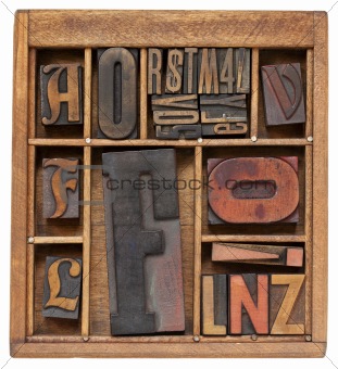 antique letterpress type