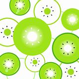 Kiwi slices vector background or pattern - green & white
