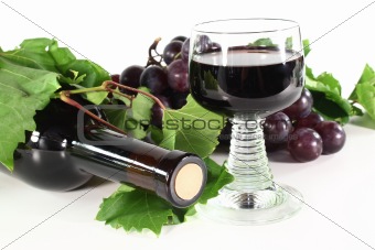 red wine with glass