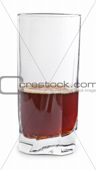 cola in glass on white