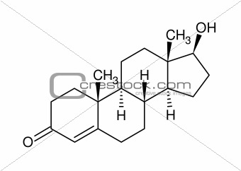 Structural formula of testosterone (male sex hormone)