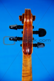 The fingerboard violin, isolated on a blue background