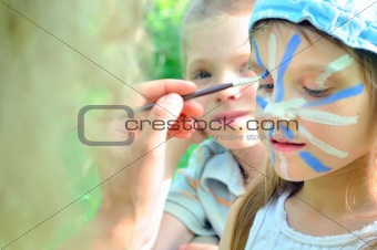 face mask cjild carnival painting
