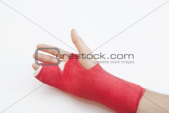 Bandaged Arm With Broken Finger 