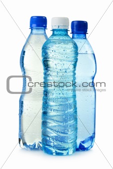 Polycarbonate plastic bottle of mineral water isolated on white 