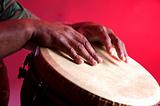 African Djembe With Human Hands