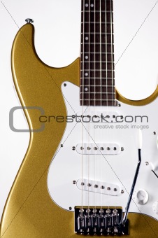 Gold Electric Guitar Isolated On White