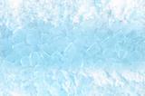 abstract ice cube and snow in blue light background