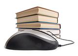 Book and computer mouse
