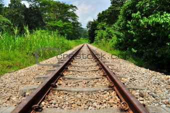 Wide view of train railway