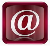 email symbol icon dark red, isolated on white background