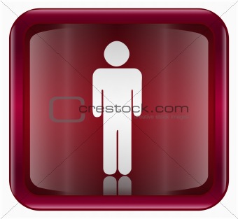 men icon dark red, isolated on white background