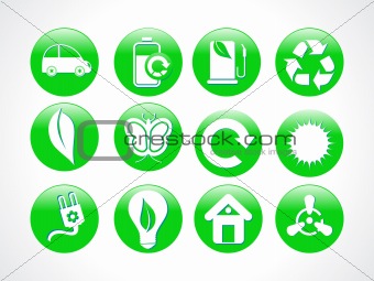 abstract green eco icon