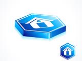 abstract blue home button