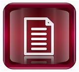 Document icon dark red, isolated on white background