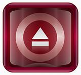 Eject icon dark red, isolated on white background