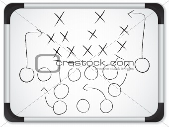 Vector - Teamwork Football Game Plan Strategy on Whiteboard