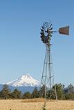 Windmill with Mount Jefferson in Central Oregon