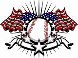 Baseball with Flags and Stars
