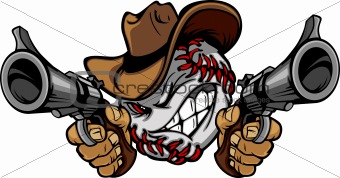 Baseball Shootout Cartoon Cowboy