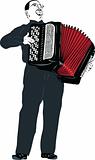  male musician playing the accordion