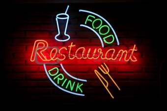neon food drink restaurant sign