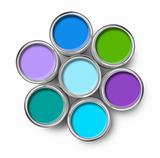 Paint cans cool colors palette