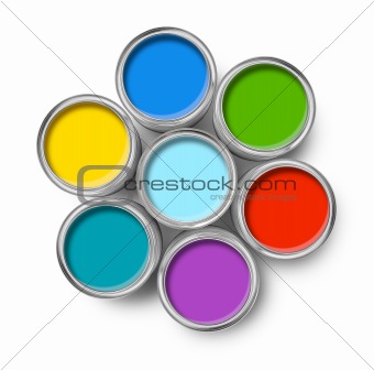 Color paint tin cans top