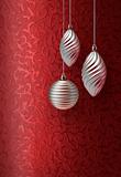 Red Christmas brocade silver decoration