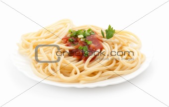 close up of Italian pasta and sauce