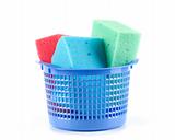 Plastic bucket with sponges