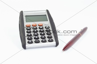 calculator and pen