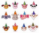 Cartoon Party Animal icons collection