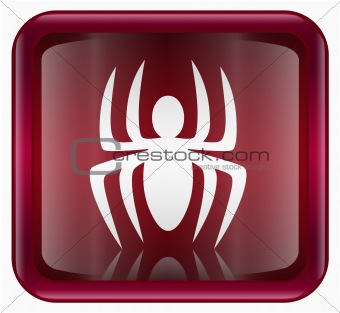 Virus icon red, isolated on background