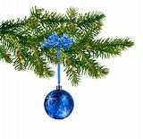 Blue glass ball on Christmas tree