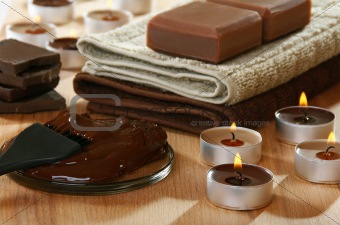 Sensuality spa chocolate aromatherapy items.