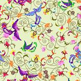 Birds and flowers seamless