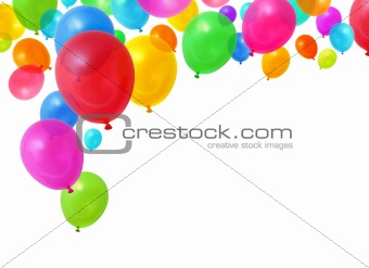 Party balloons flying