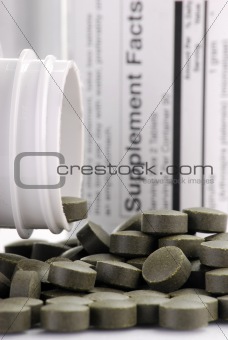 Dietary supplement tablets and containers