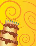 Happy birthday chocolate cake greeting card