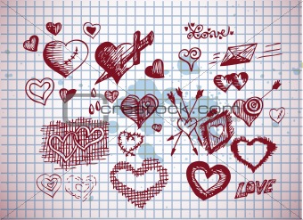 hearts and valentine symbols