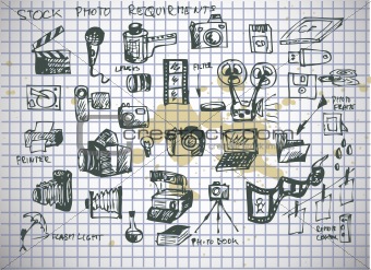 hand drawn photographer accesories