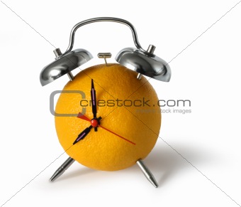 Fresh orange fruit alarm clock
