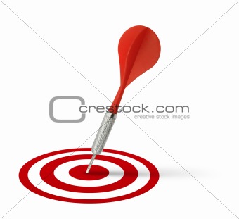 Red dart hitting target