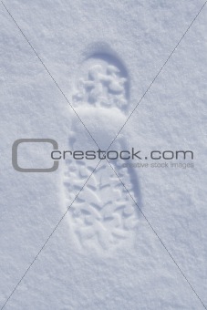 Boot footprint in snow