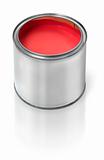 Red paint tin can