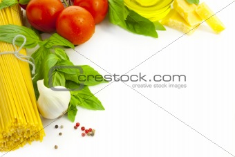 Ingredients for Italian cooking / frame composition