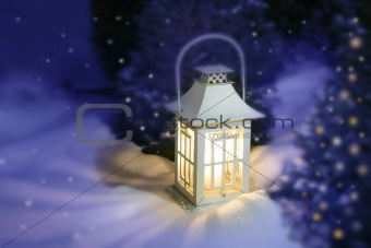 White Christmas lantern