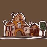 vector landscape with old houses