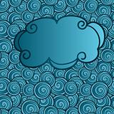 vector hand drawn cloud on abstract seamless background with wav